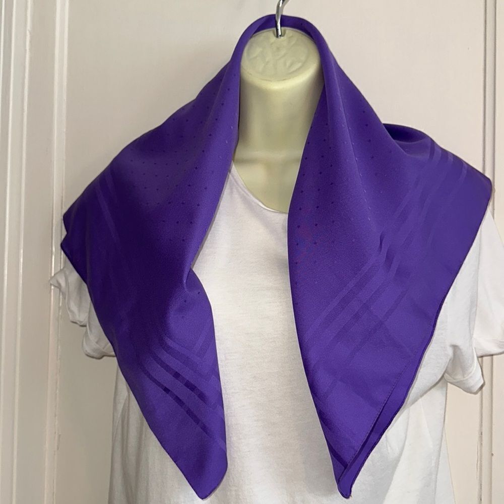 Vintage Transform KM purple polyester square scarf‎